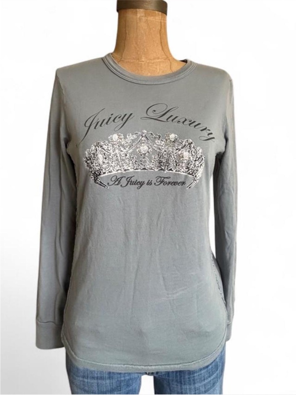 Vtg 02’ Juicy Couture Bedazzled Crown Tee
